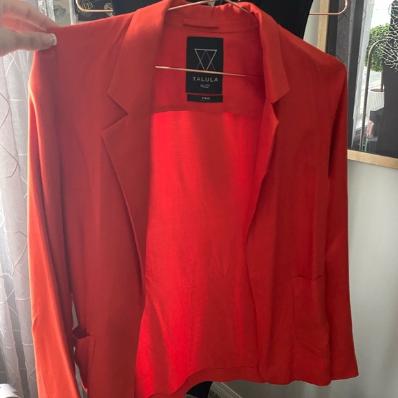 Aritzia Linen Blazer Red - Picture 1 of 4